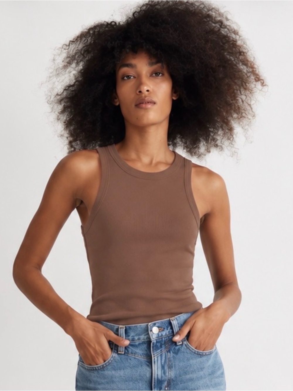 Madewell Supima Rib Cutaway Tank | Size Small